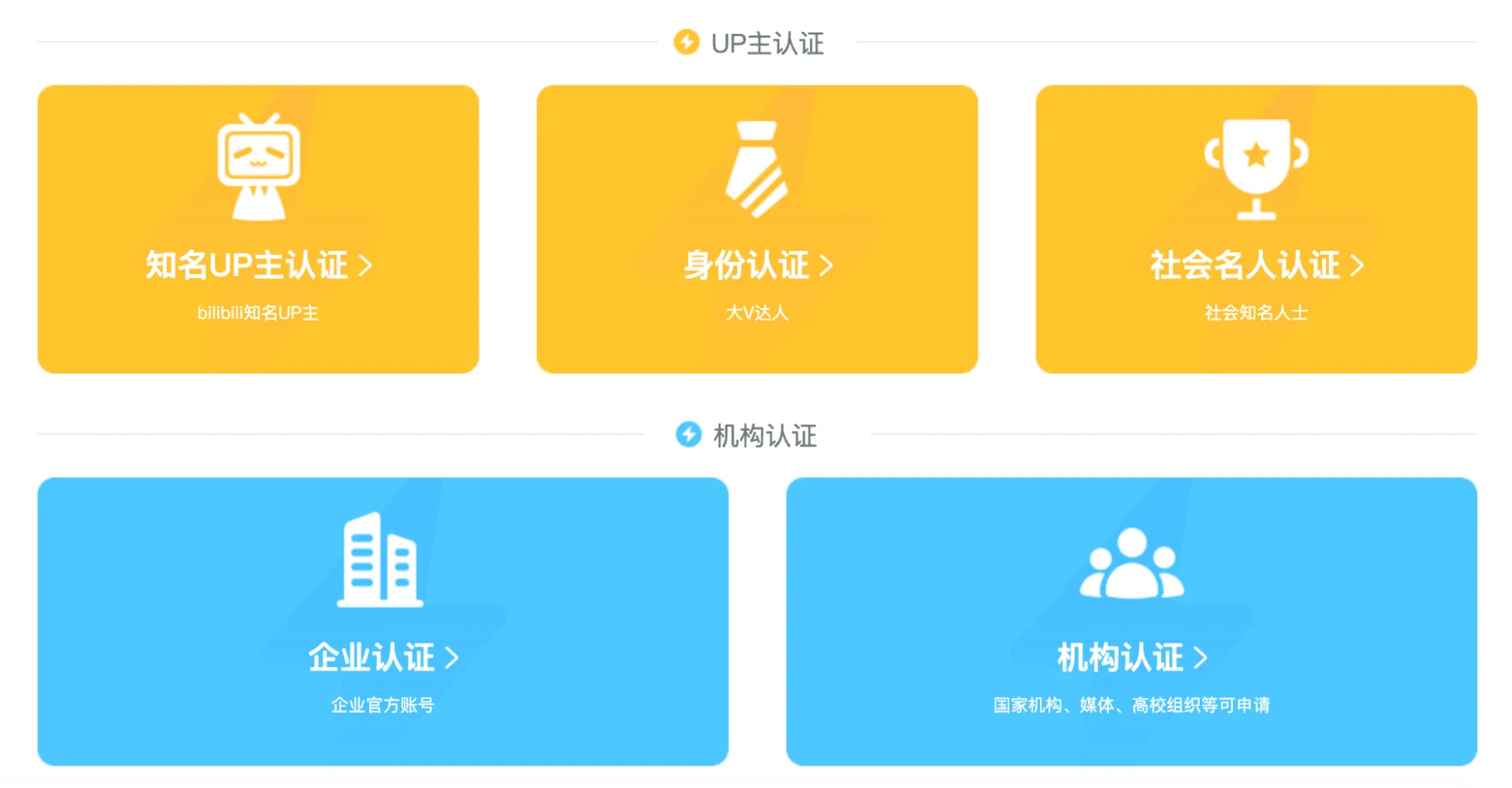 Bilibili account verification types