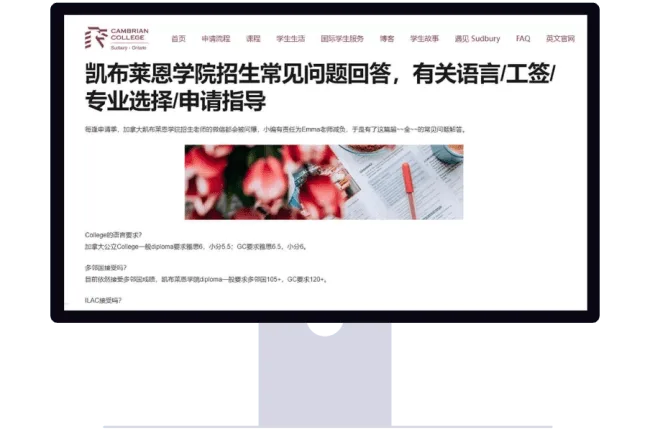 Screenshot of the Chinese blog on the Cambrian official website.